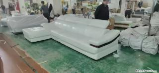 【大厂仿真皮沙发】实木框架，高回弹海绵45密度。全新包装，质量非常好，3.6米右贵妃 - 嘉峪关28生活网 jyg.28life.com